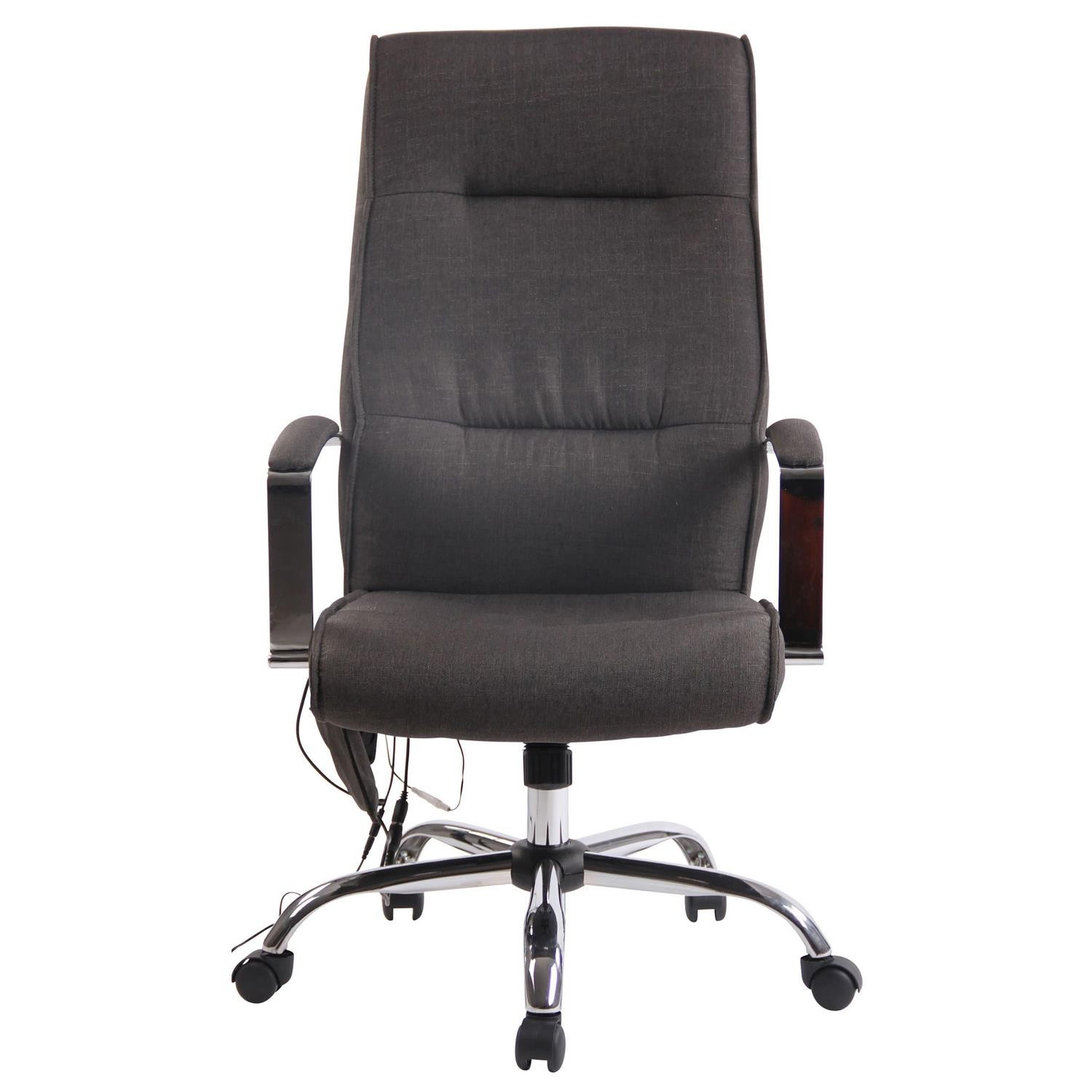 Silla de Oficina PONTIAC MASAJE TELA, Grueso Acolchado, Base Metálica, color Negro