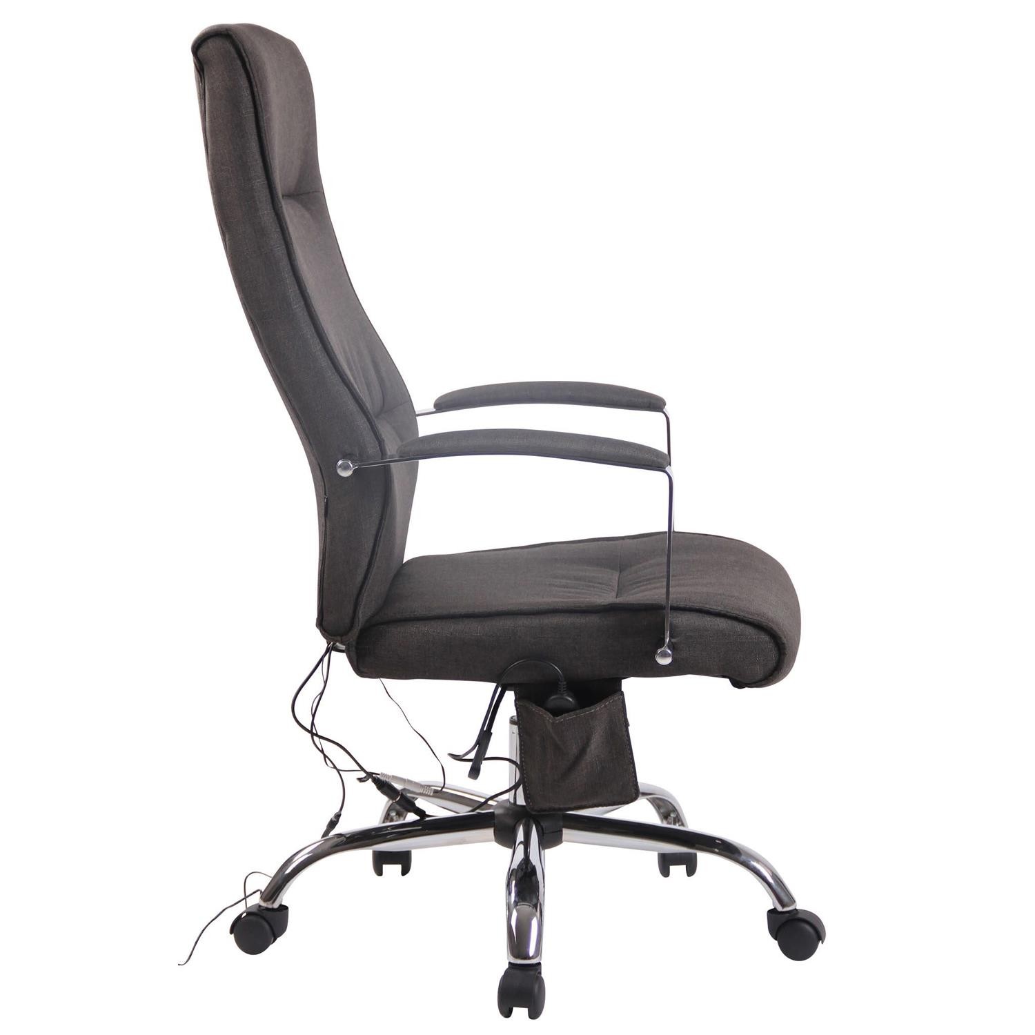 Silla de Oficina PONTIAC MASAJE TELA, Grueso Acolchado, Base Metálica, color Negro