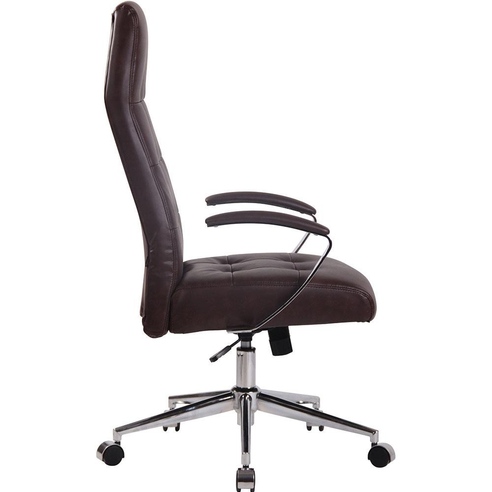 Sillón de Oficina VIRGINIA PIEL, Grueso Acolchado, Base Metálica, color Negro