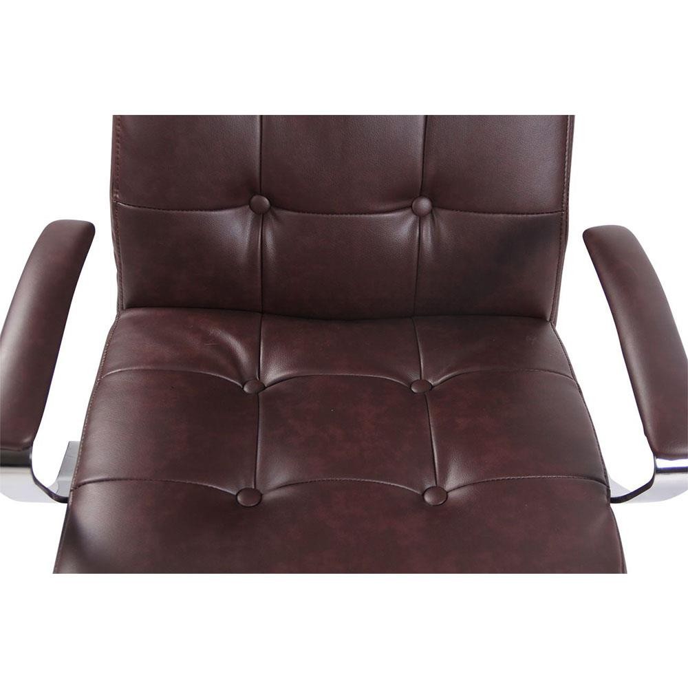 Sillón de Oficina VIRGINIA PIEL, Grueso Acolchado, Base Metálica, color Negro