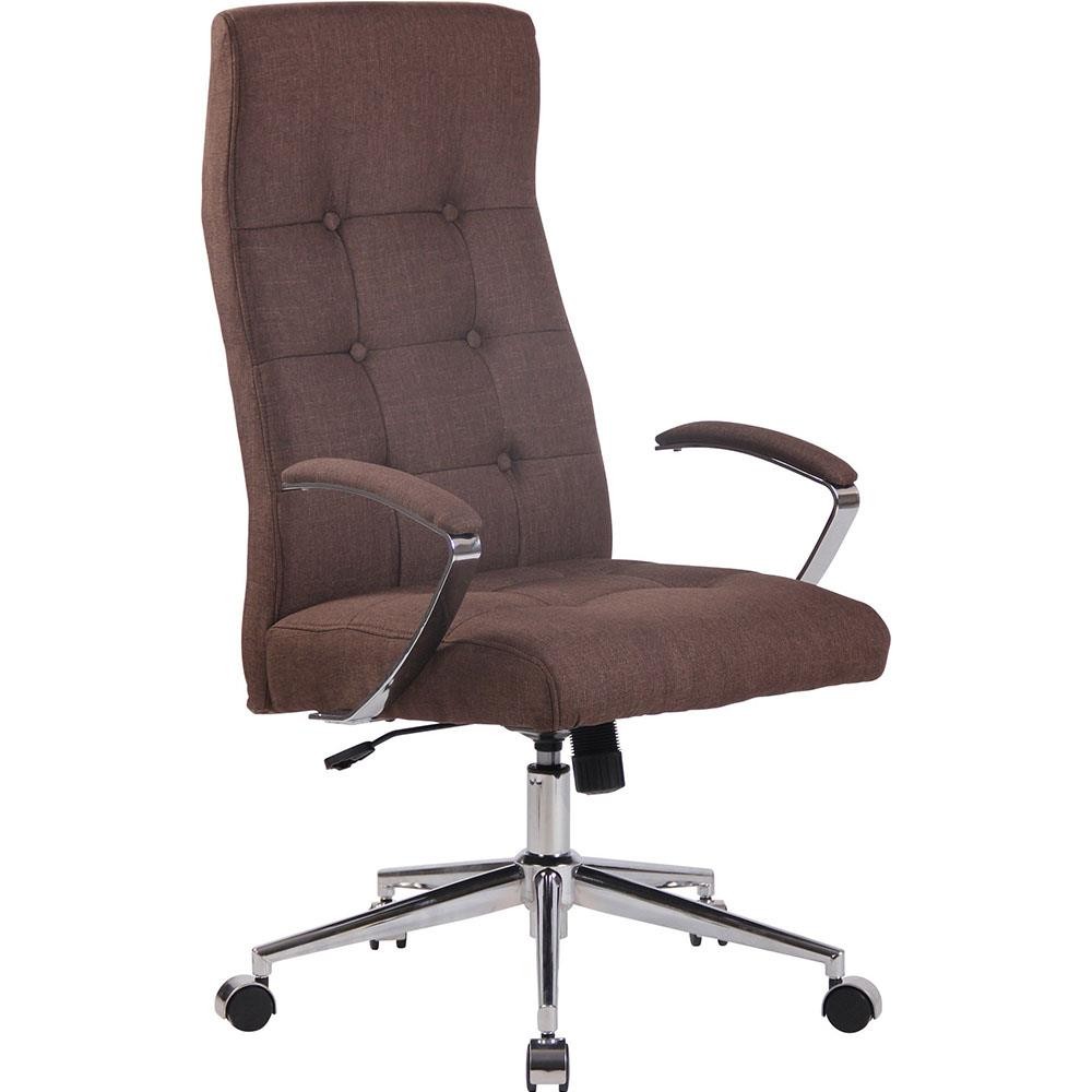 Sillón de Oficina VIRGINIA TELA, Grueso Acolchado, Base Metálica, color Negro
