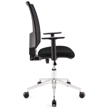 Silla de oficina PANDORA PRO, base en metal, en malla y tela color negro 2