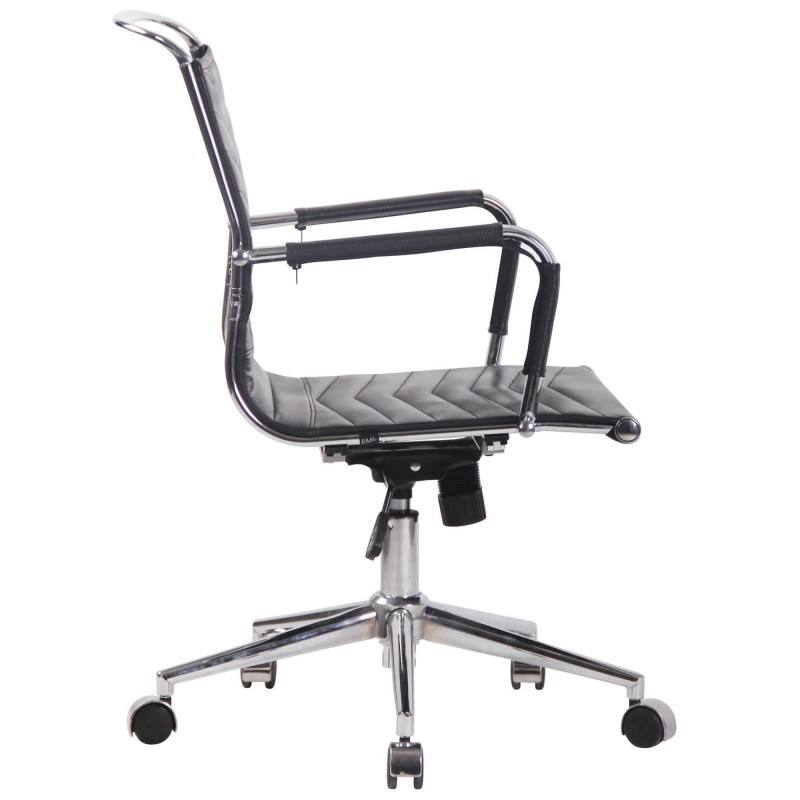 Silla de Oficina SIGRID en Piel Auténtica Negra