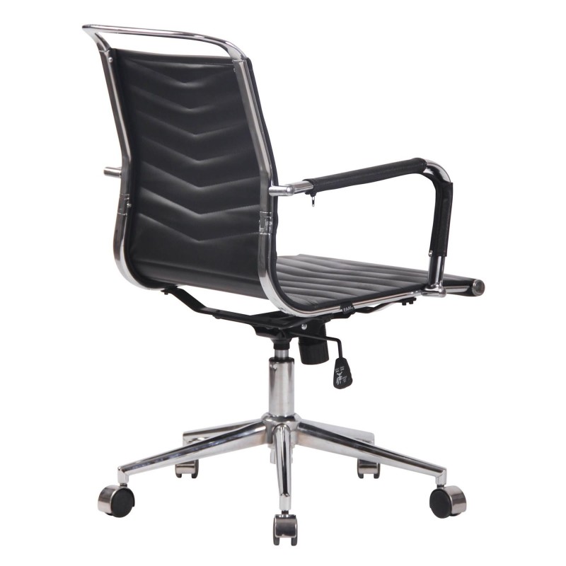 Silla de Oficina SIGRID en Piel Auténtica Negra