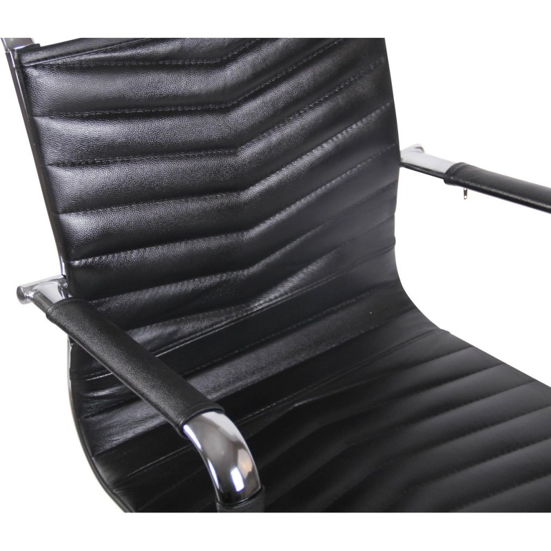 Silla de Oficina SIGRID en Piel Auténtica Negra
