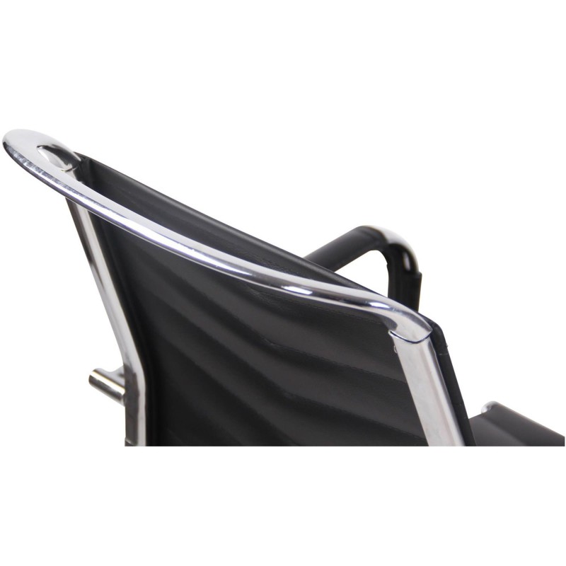 Silla de Oficina SIGRID en Piel Auténtica Negra