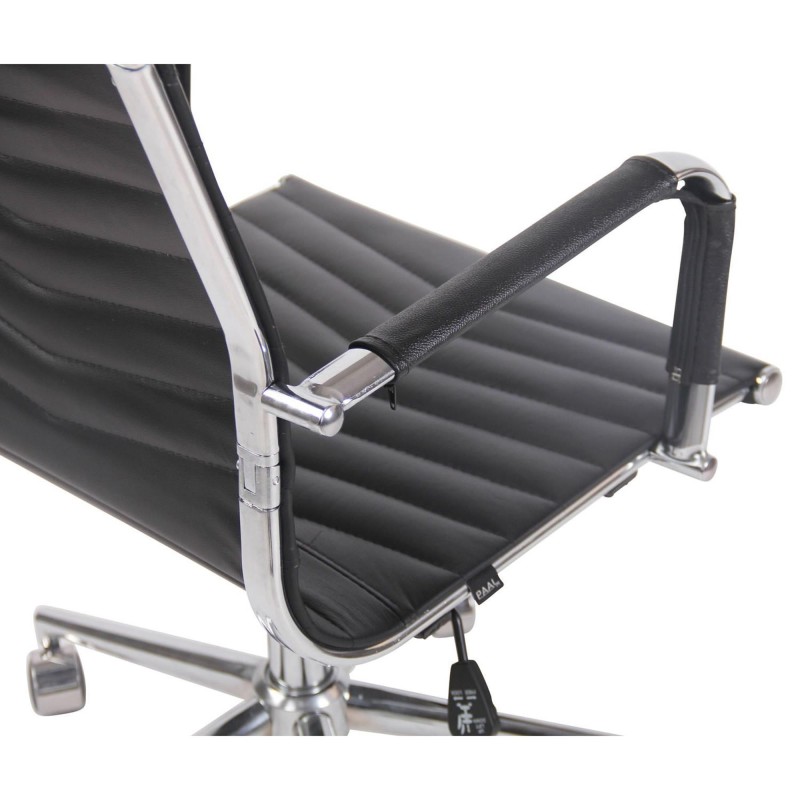 Silla de Oficina SIGRID en Piel Auténtica Negra