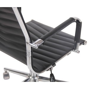 Silla de Oficina SIGRID en Piel Auténtica Negra