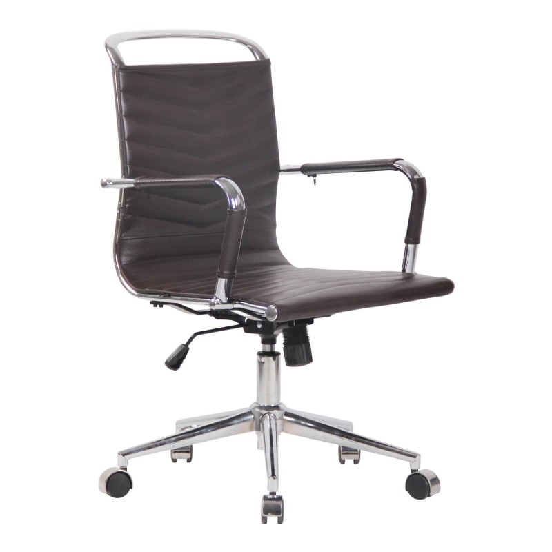 Silla de Oficina SIGRID en Piel Auténtica Negra