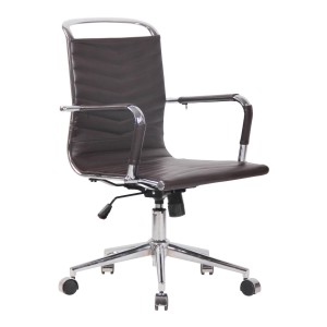 Silla de Oficina SIGRID en Piel Auténtica Negra