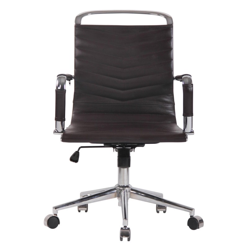 Silla de Oficina SIGRID en Piel Auténtica Negra