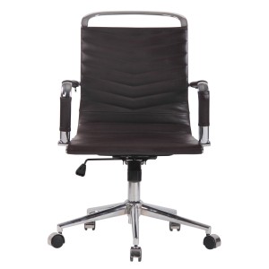 Silla de Oficina SIGRID en Piel Auténtica Negra