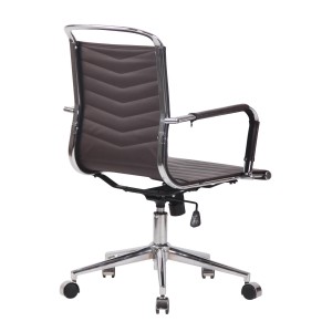 Silla de Oficina SIGRID en Piel Auténtica Negra
