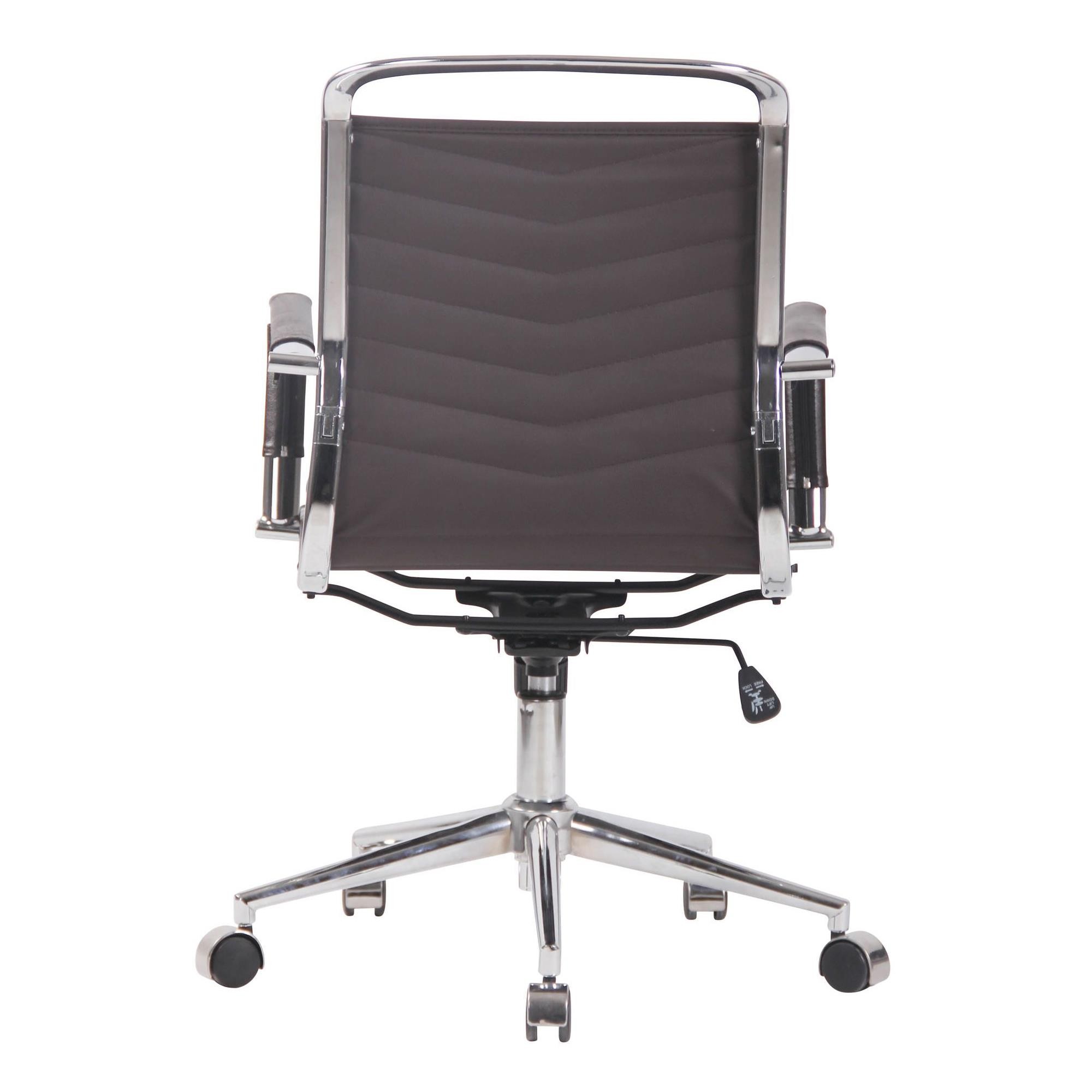 Silla de Oficina SIGRID PIEL REAL, Diseño con Elegantes Costuras, Color Negro