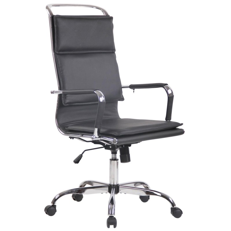 Silla de Oficina QUEBEC PIEL REAL, Color Marrón