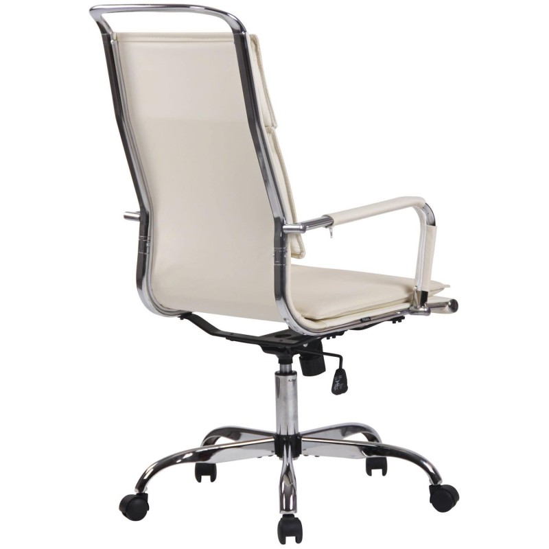 Silla de Oficina QUEBEC PIEL REAL, Color Marrón