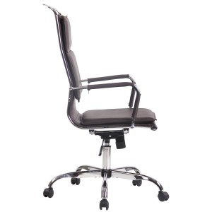 Silla de Oficina QUEBEC PIEL REAL, Color Marrón