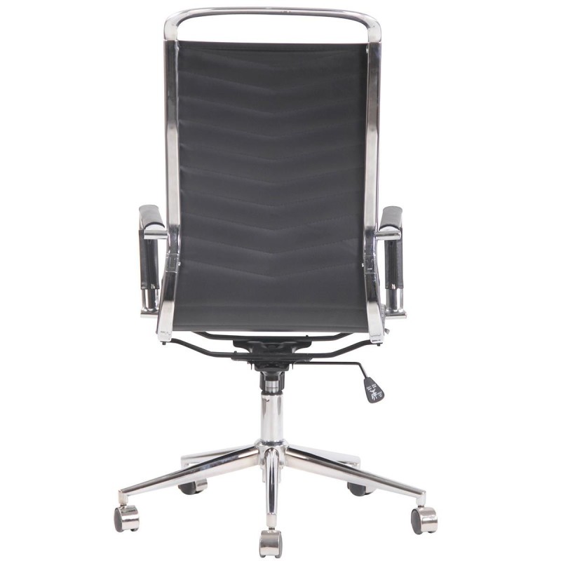 Silla de Oficina SIGRID PIEL REAL, Respaldo Alto, color Negro