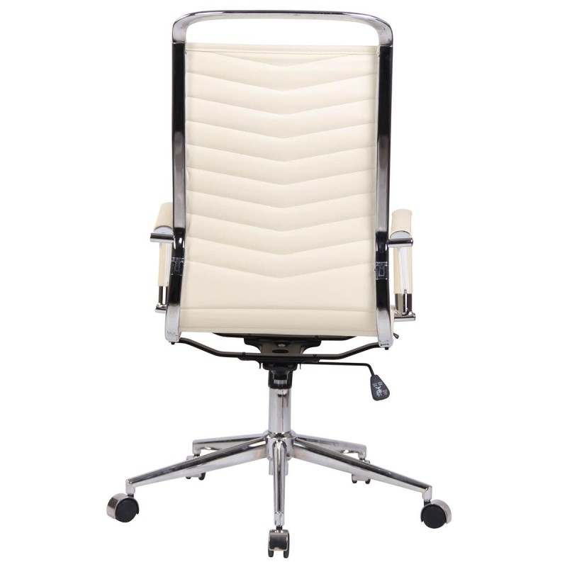 Silla de Oficina SIGRID PIEL REAL, Respaldo Alto, color Negro