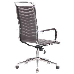 Silla de Oficina SIGRID PIEL REAL, Respaldo Alto, color Negro