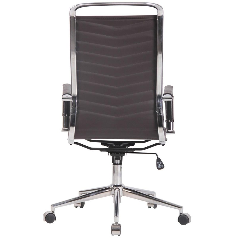Silla de Oficina SIGRID PIEL REAL, Respaldo Alto, color Negro