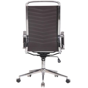 Silla de Oficina SIGRID PIEL REAL, Respaldo Alto, color Negro