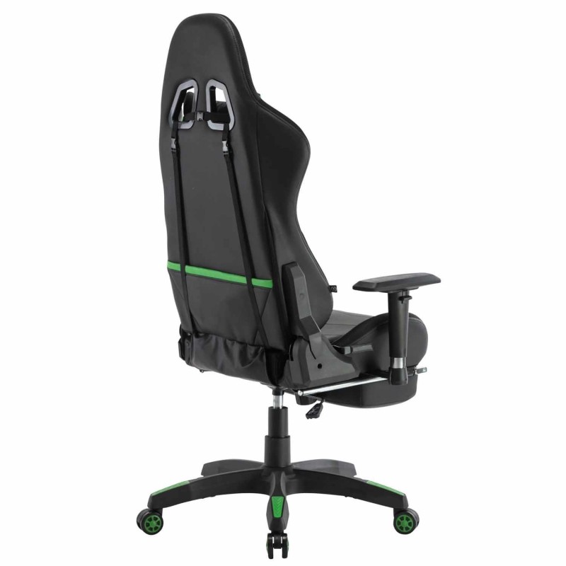 Silla Gaming TURBO LED PIEL, en Negro