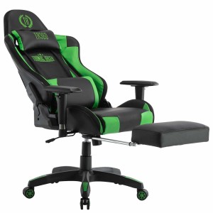 Silla Gaming TURBO LED PIEL, en Negro