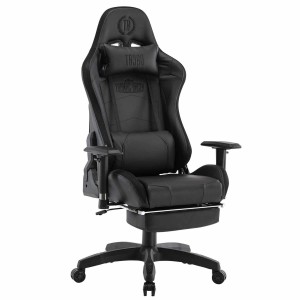 Silla Gaming TURBO LED PIEL, en Negro