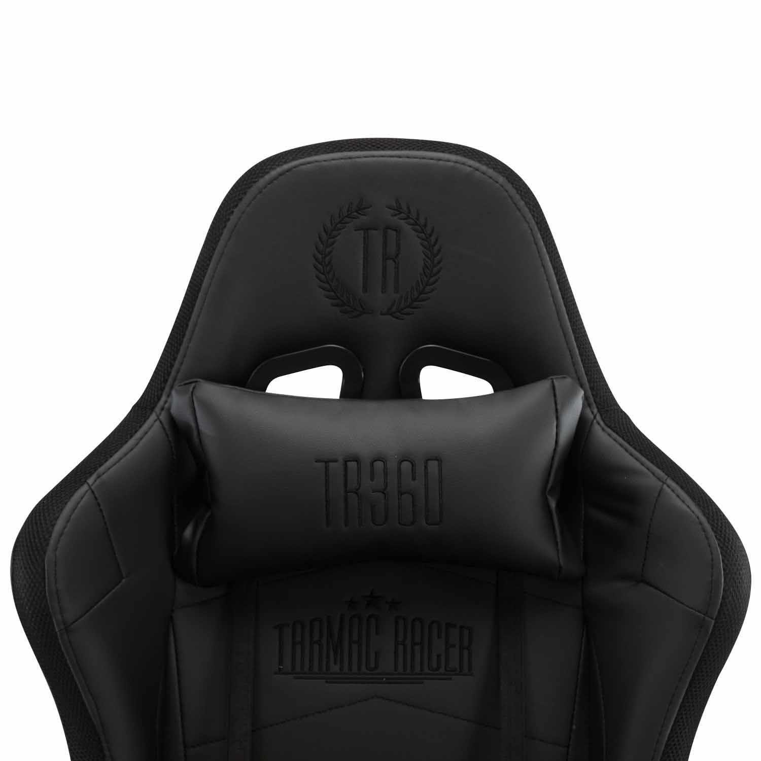 Silla Gaming TURBO LED PIEL, Respaldo Reclinable, Reposapiés, Cojines Lumbar y Cervical, en Negro