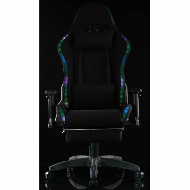 Silla Gaming TURBO LED TELA, en Negro
