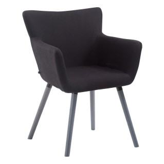 Silla de Confidente NIAGARA TELA, Patas Grises, Negro