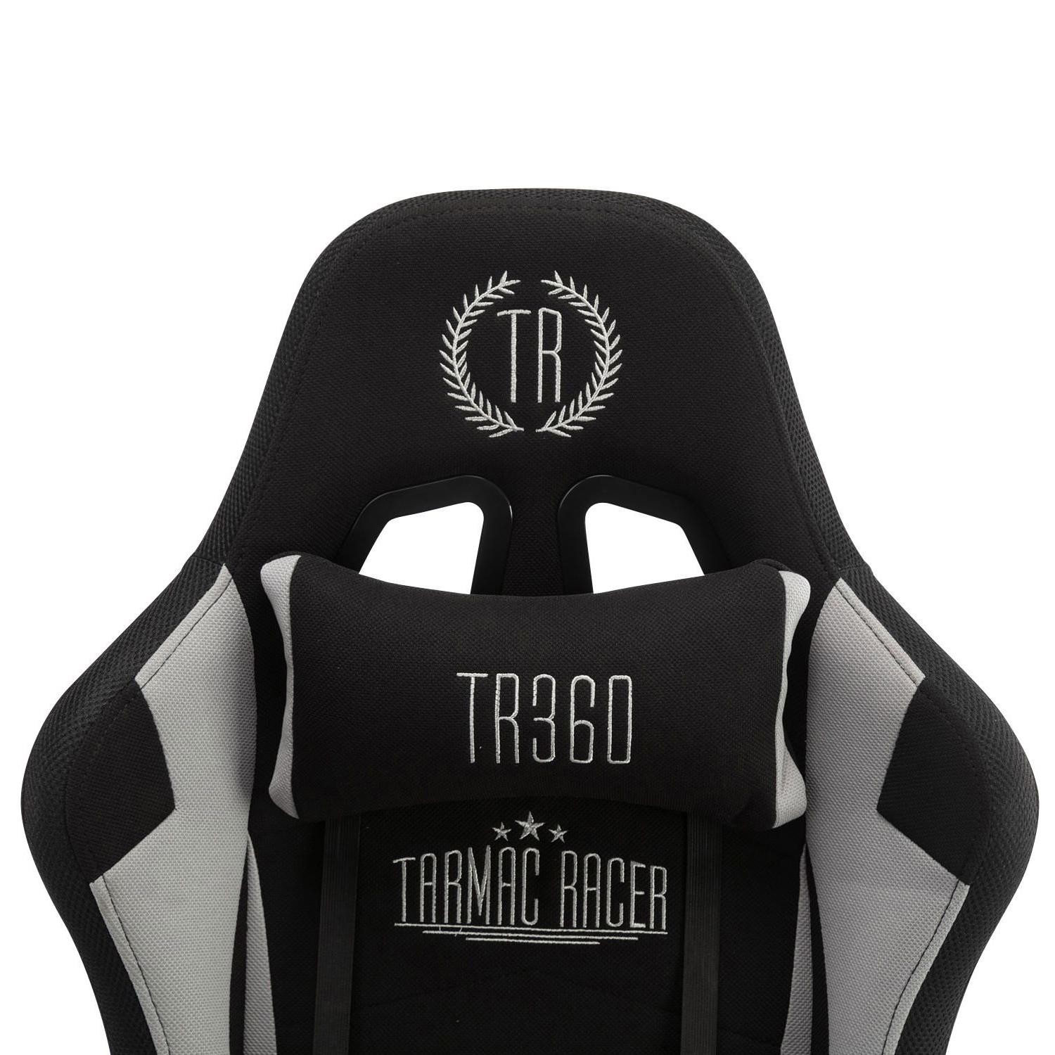 Silla Gaming TURBO LED TELA, Respaldo Reclinable, Reposapiés, Cojines Lumbar y Cervical, en Negro