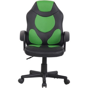 Silla Gaming Infantil ADELE, En Piel Negro y Amarillo