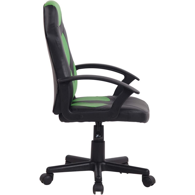 Silla Gaming Infantil ADELE, En Piel Negro y Amarillo