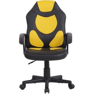 Silla Gaming Infantil ADELE, En Piel Negro y Amarillo 2