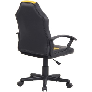 Silla Gaming Infantil ADELE, En Piel Negro y Amarillo