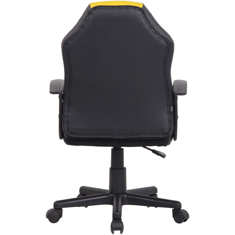 Silla Gaming Infantil ADELE, En Piel Negro y Amarillo
