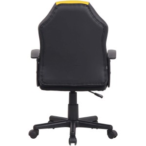 Silla Gaming Infantil ADELE, En Piel Negro y Amarillo
