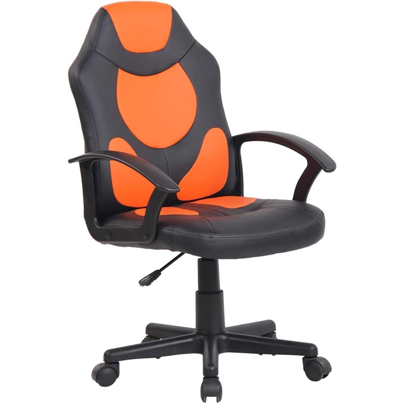 Silla Gaming Infantil ADELE, En Piel Negro y Amarillo
