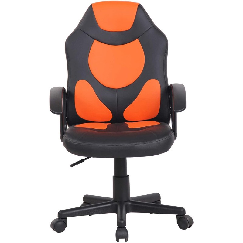 Silla Gaming Infantil ADELE, En Piel Negro y Amarillo