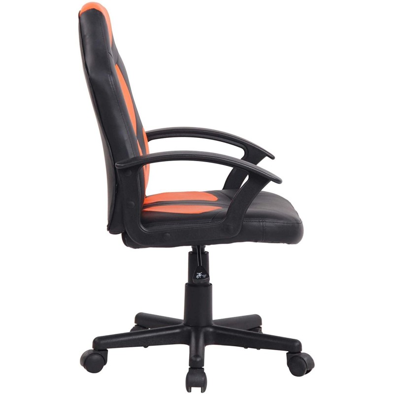 Silla Gaming Infantil ADELE, En Piel Negro y Amarillo