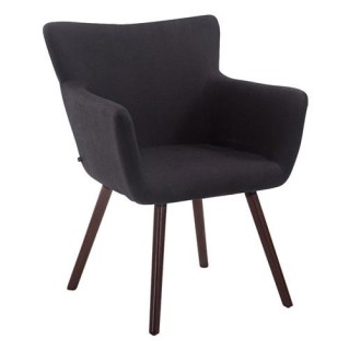 Silla de Confidente NIAGARA TELA, Patas Nogal, Negro