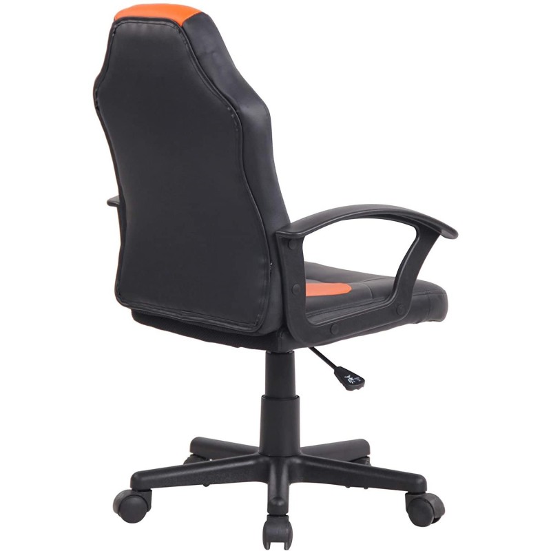 Silla Gaming Infantil ADELE, En Piel Negro y Amarillo