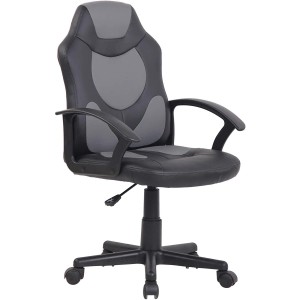 Silla Gaming Infantil ADELE, En Piel Negro y Amarillo