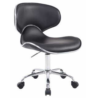 Silla de Oficina CARLOS, En Piel, Color Negro