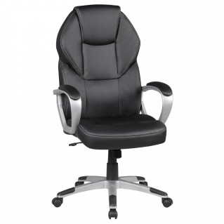 Sillón de oficina TERRY en Piel color Negro