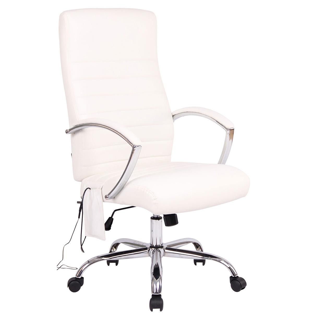 Silla de Oficina VALANTY MASAJE, Grueso Acolchado, Base Metálica, en Piel color Negro
