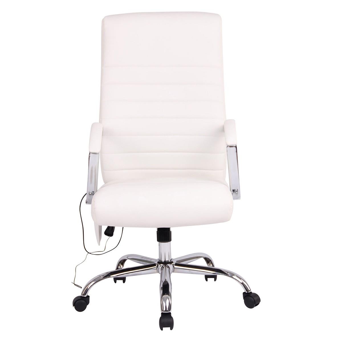 Silla de Oficina VALANTY MASAJE, Grueso Acolchado, Base Metálica, en Piel color Negro