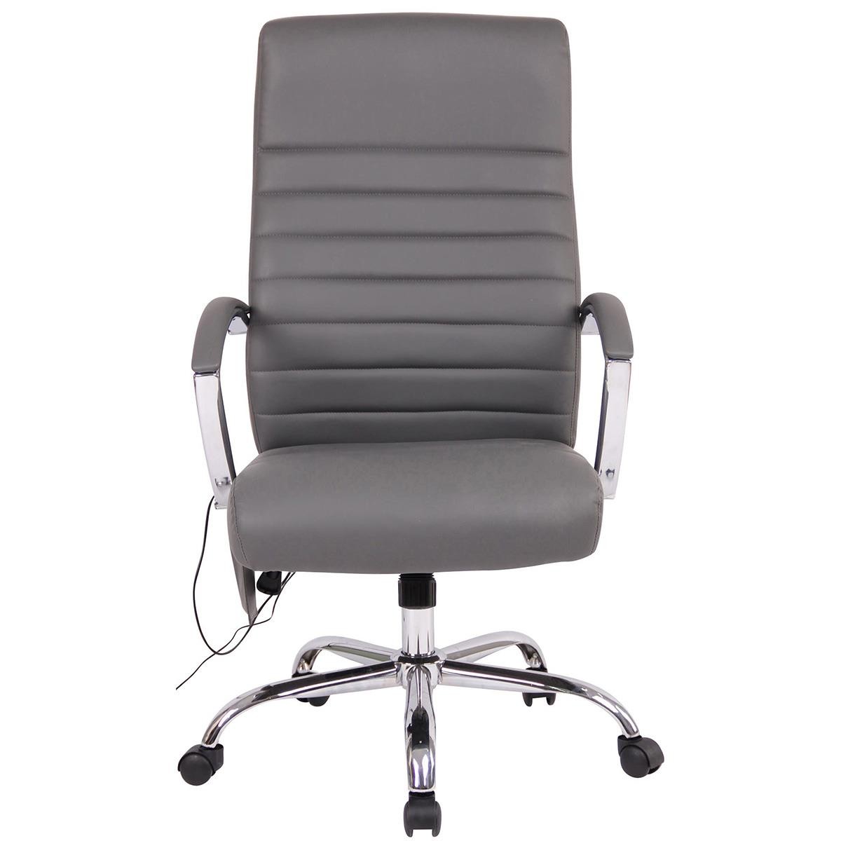 Silla de Oficina VALANTY MASAJE, Grueso Acolchado, Base Metálica, en Piel color Negro